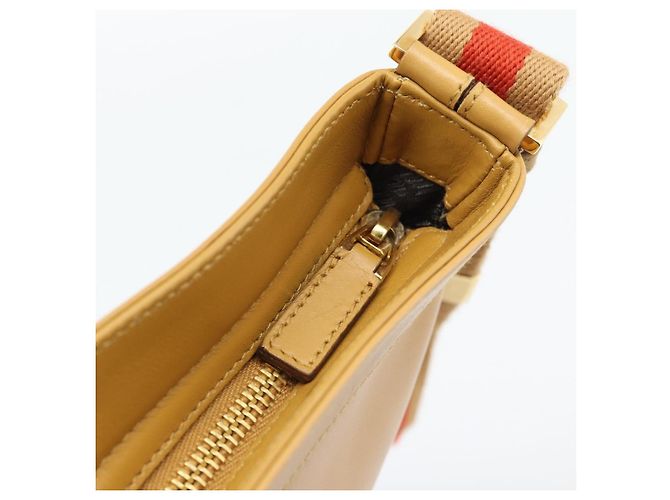 Borsa a tracolla GUCCI Sherry Line Pelle Marrone Oro 001 4094 Auth 186199A D'oro - vista 10