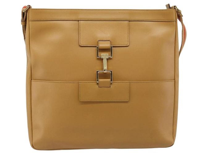 Borsa a tracolla GUCCI Sherry Line Pelle Marrone Oro 001 4094 Auth 186199A D'oro - vista 13