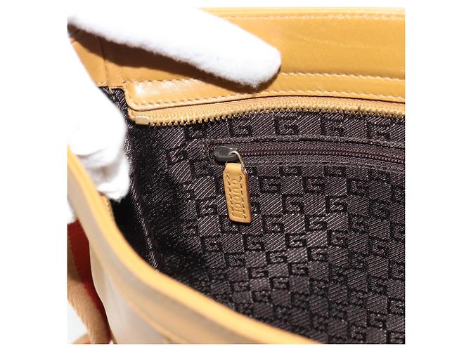 Borsa a tracolla GUCCI Sherry Line Pelle Marrone Oro 001 4094 Auth 186199A D'oro - vista 20