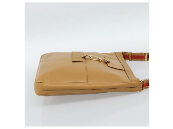 Borsa a tracolla GUCCI Sherry Line Pelle Marrone Oro 001 4094 Auth 186199A D'oro - vista 4