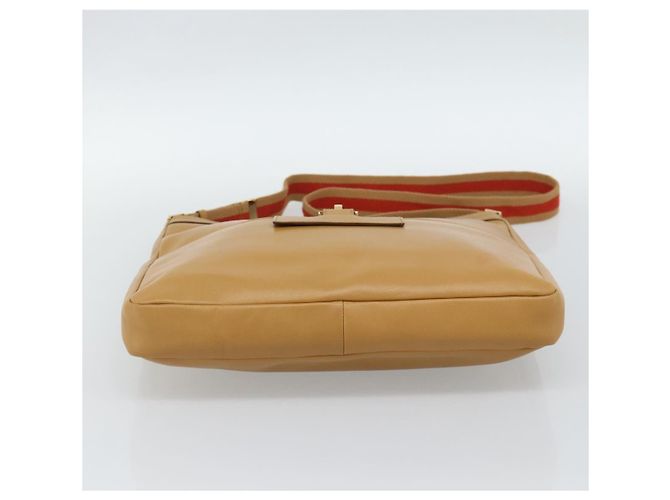 Borsa a tracolla GUCCI Sherry Line Pelle Marrone Oro 001 4094 Auth 186199A D'oro - vista 5