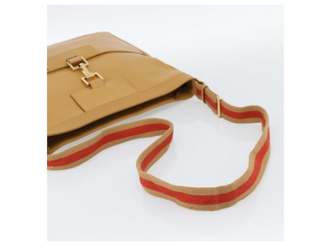 Borsa a tracolla GUCCI Sherry Line Pelle Marrone Oro 001 4094 Auth 186199A D'oro - vista 7
