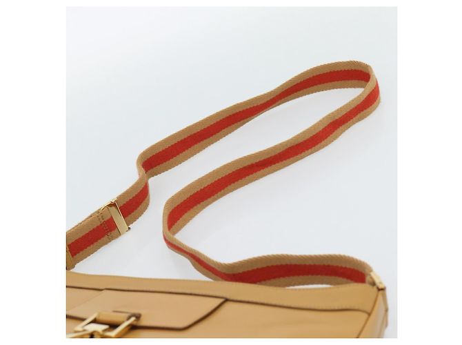 Borsa a tracolla GUCCI Sherry Line Pelle Marrone Oro 001 4094 Auth 186199A D'oro - vista 8