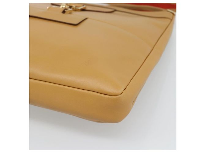 Borsa a tracolla GUCCI Sherry Line Pelle Marrone Oro 001 4094 Auth 186199A D'oro - vista 9