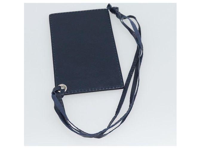 BALENCIAGA Giant Mini Pom Pom Hand Bag Leather 2way Navy Silver Auth 186261SM Argento Blu navy - vista 26
