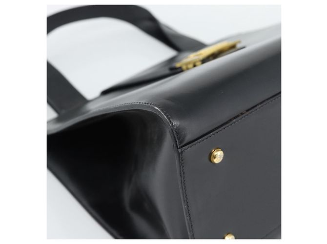 Céline Borsa Tote CELINE Horse Carriage in pelle nera e oro Auth 187792A Nero D'oro - vista 15