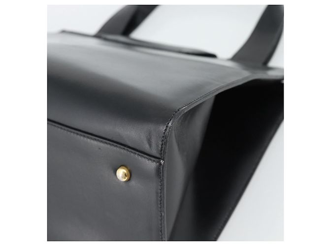Céline Borsa Tote CELINE Horse Carriage in pelle nera e oro Auth 187792A Nero D'oro - vista 16