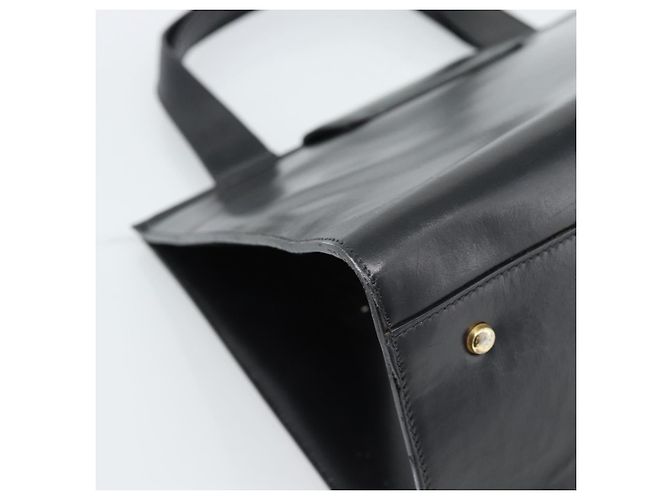 Céline Borsa Tote CELINE Horse Carriage in pelle nera e oro Auth 187792A Nero D'oro - vista 17