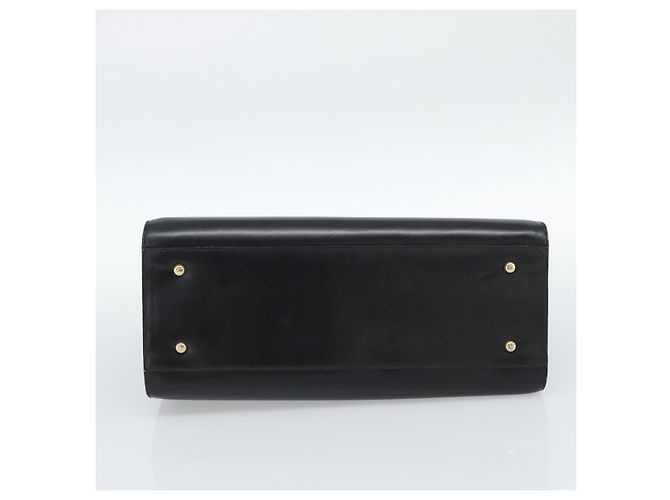 Céline Borsa Tote CELINE Horse Carriage in pelle nera e oro Auth 187792A Nero D'oro - vista 5