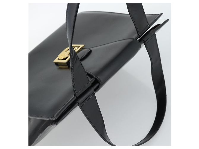 Céline Borsa Tote CELINE Horse Carriage in pelle nera e oro Auth 187792A Nero D'oro - vista 6