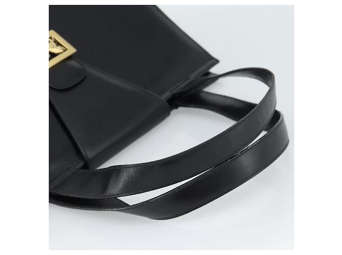 Céline Borsa Tote CELINE Horse Carriage in pelle nera e oro Auth 187792A Nero D'oro - vista 7