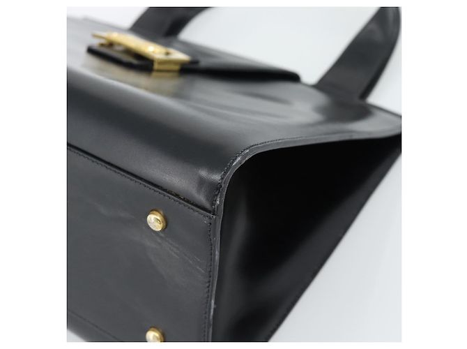 Céline Borsa Tote CELINE Horse Carriage in pelle nera e oro Auth 187792A Nero D'oro - vista 9