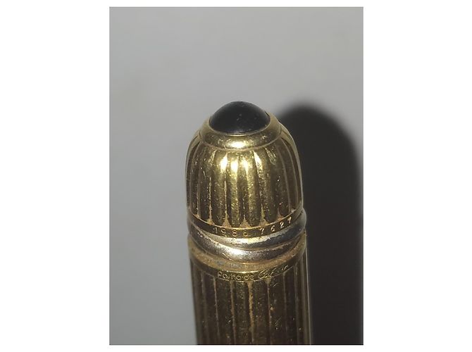 Stylo Plume Cartier Or et Laque Noire Doré - vue 2