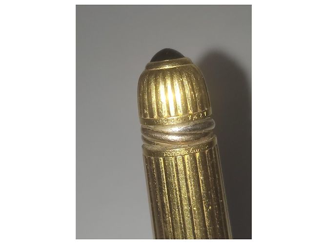 Stylo Plume Cartier Or et Laque Noire Doré - vue 4