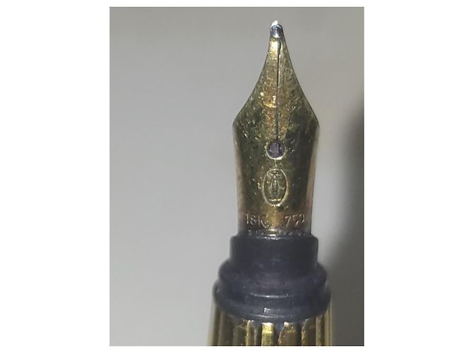Stylo Plume Cartier Or et Laque Noire Doré - vue 6