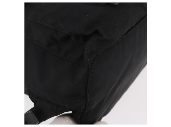 Zaino PRADA Nylon Nero Argento Auth 179537 - vista 17