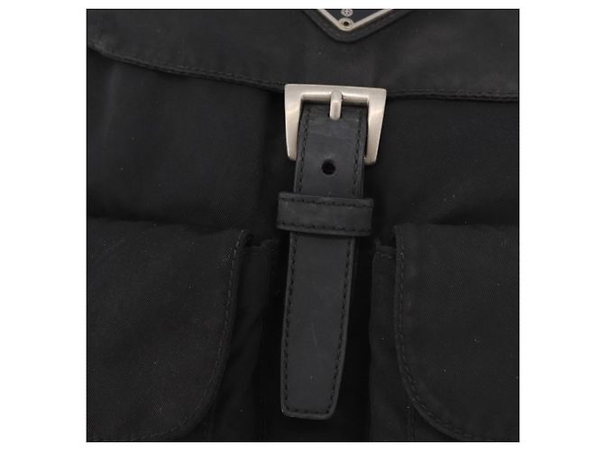Zaino PRADA Nylon Nero Argento Auth 179537 - vista 22