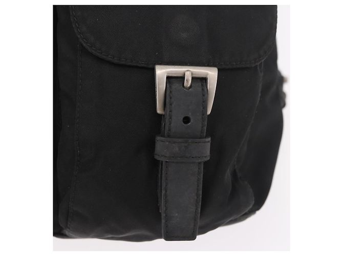 Zaino PRADA Nylon Nero Argento Auth 179537 - vista 23