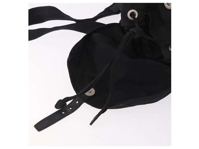 Zaino PRADA Nylon Nero Argento Auth 179537 - vista 24