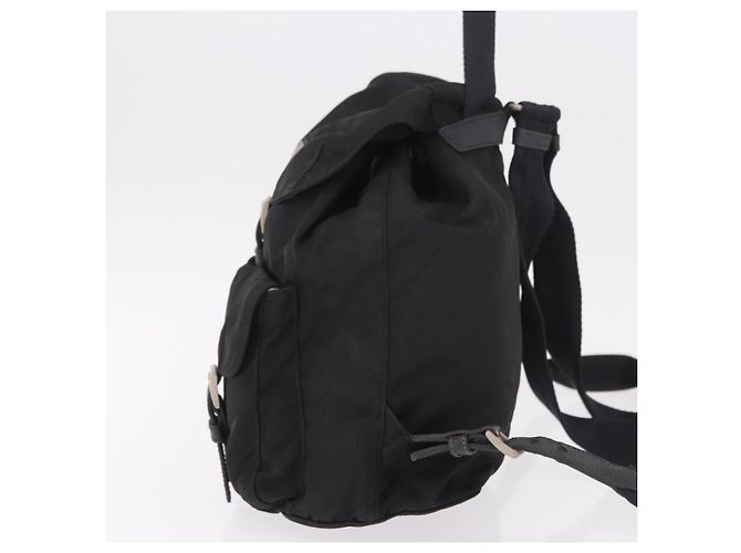 Zaino PRADA Nylon Nero Argento Auth 179537 - vista 3