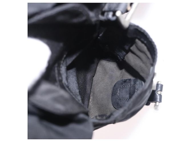 Zaino PRADA Nylon Nero Argento Auth 179537 - vista 30