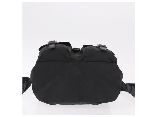 Zaino PRADA Nylon Nero Argento Auth 179537 - vista 5