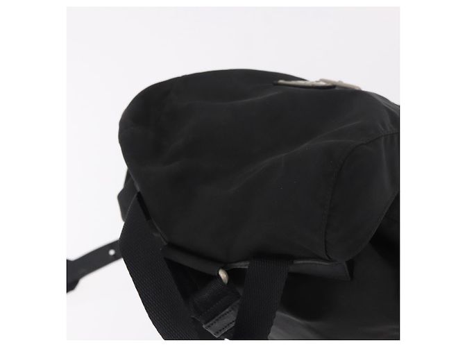 Zaino PRADA Nylon Nero Argento Auth 179537 - vista 6