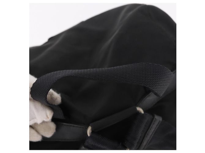 Zaino PRADA Nylon Nero Argento Auth 179537 - vista 7