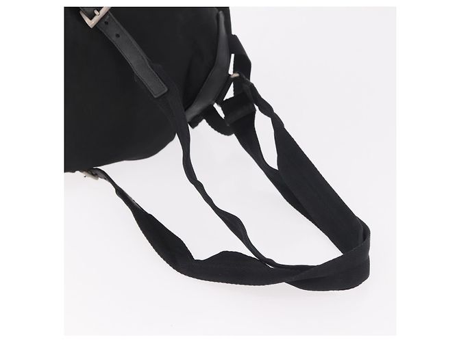 Zaino PRADA Nylon Nero Argento Auth 179537 - vista 9