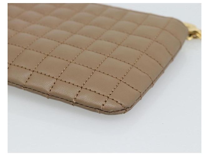 Céline Monedero CELINE de piel Beige Oro Auth 185853V Dorado - vista 15