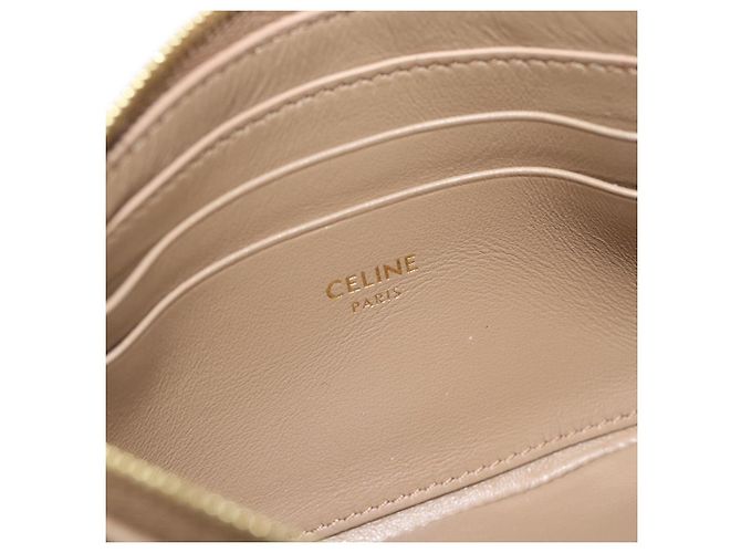 Céline Monedero CELINE de piel Beige Oro Auth 185853V Dorado - vista 17