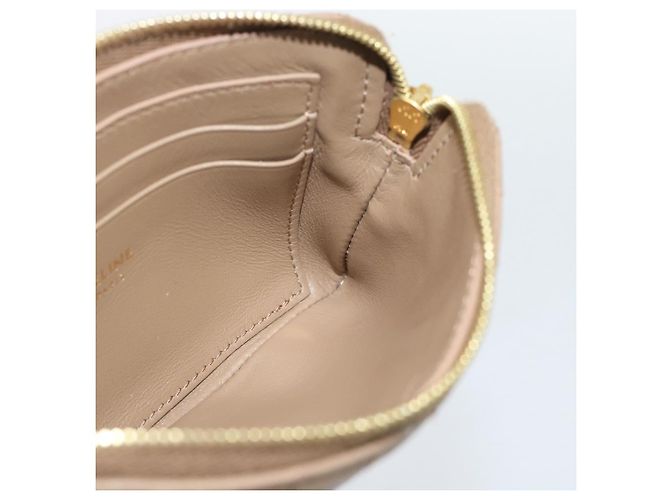 Céline Monedero CELINE de piel Beige Oro Auth 185853V Dorado - vista 18