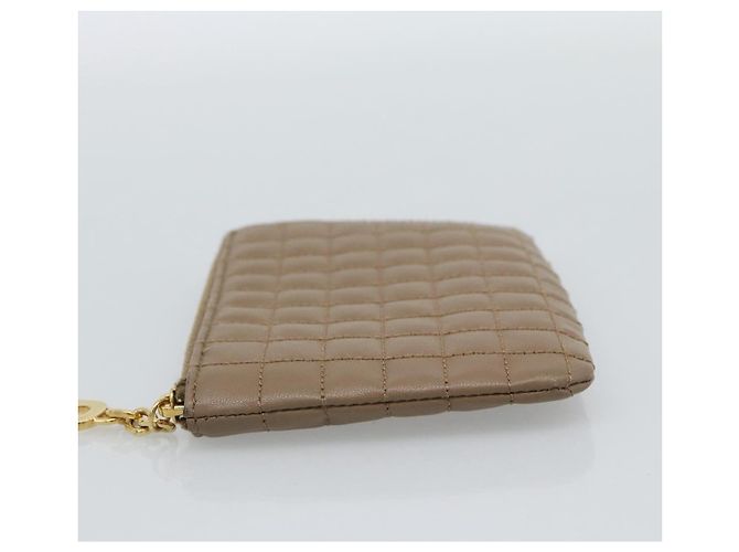 Céline Monedero CELINE de piel Beige Oro Auth 185853V Dorado - vista 3