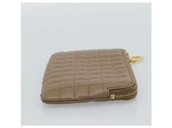 Céline Monedero CELINE de piel Beige Oro Auth 185853V Dorado - vista 4