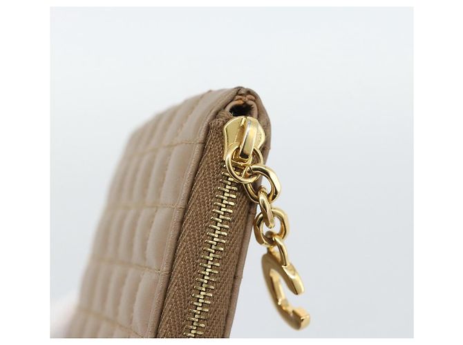 Céline Monedero CELINE de piel Beige Oro Auth 185853V Dorado - vista 9