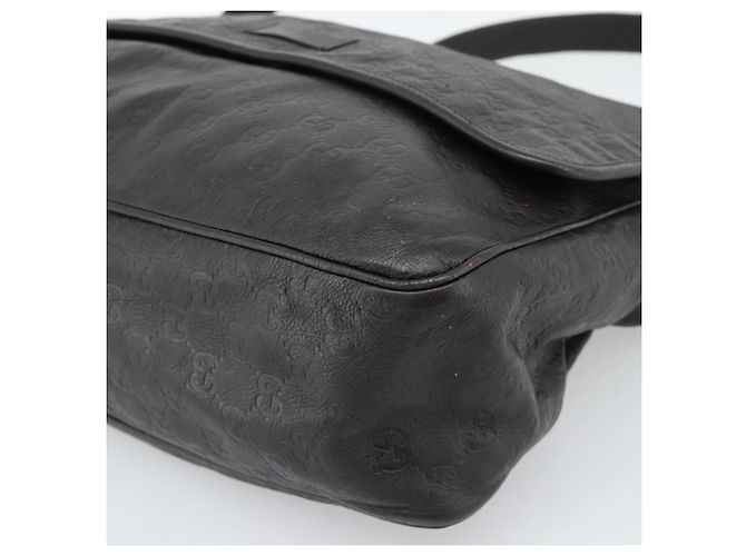 Borsa a tracolla GUCCI GG Canvas Guccissima Pelle Nera e Oro 223665 Auth ka4832 Nero D'oro - vista 10