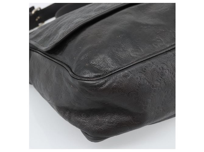 Borsa a tracolla GUCCI GG Canvas Guccissima Pelle Nera e Oro 223665 Auth ka4832 Nero D'oro - vista 14