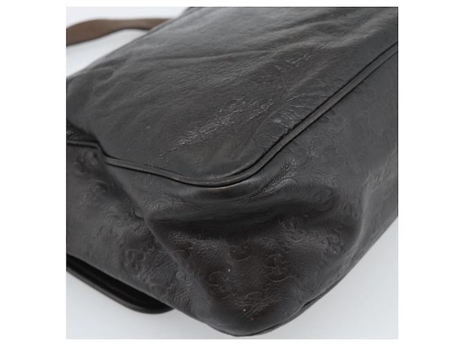 Borsa a tracolla GUCCI GG Canvas Guccissima Pelle Nera e Oro 223665 Auth ka4832 Nero D'oro - vista 16