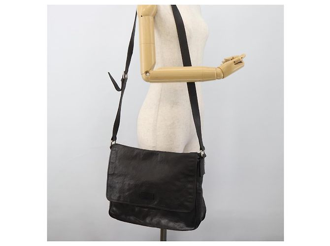 Borsa a tracolla GUCCI GG Canvas Guccissima Pelle Nera e Oro 223665 Auth ka4832 Nero D'oro - vista 23
