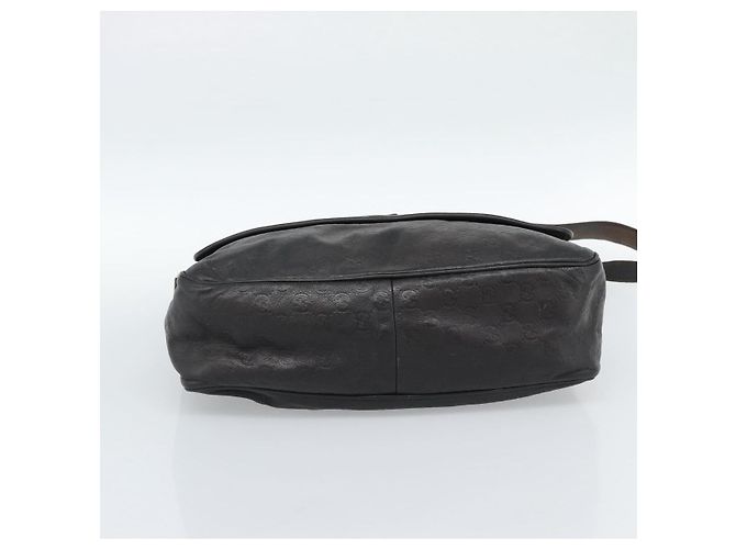 Borsa a tracolla GUCCI GG Canvas Guccissima Pelle Nera e Oro 223665 Auth ka4832 Nero D'oro - vista 5