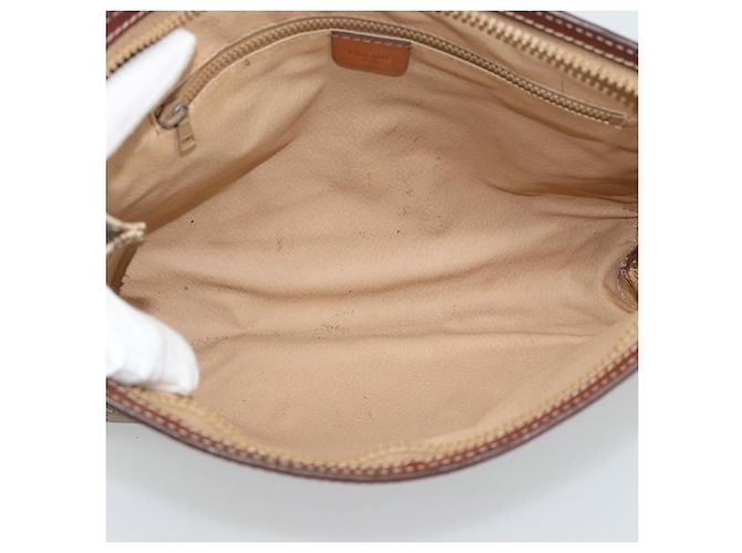Céline CELINE Fendi Macadam Canvas Zucchino Canvas Bag PVC 2 Set Beige Auth 187404 - vista 10