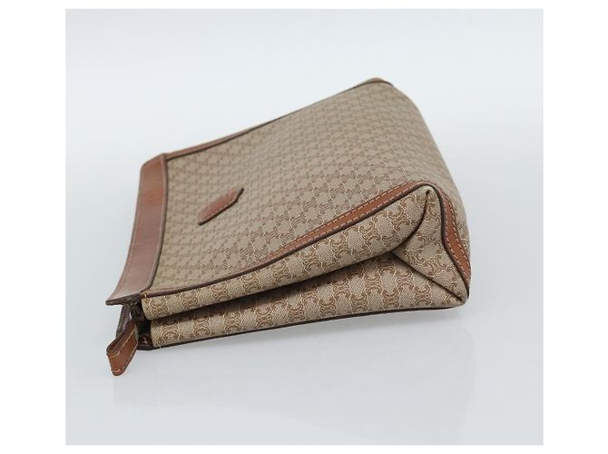 Céline CELINE Fendi Macadam Canvas Zucchino Canvas Bag PVC 2 Set Beige Auth 187404 - vista 4