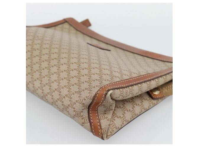 Céline CELINE Fendi Macadam Canvas Zucchino Canvas Bag PVC 2 Set Beige Auth 187404 - vista 7