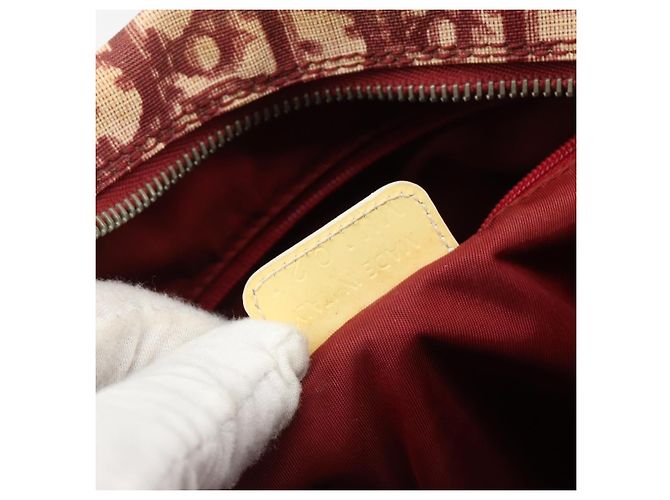 Borsa a tracolla Christian Dior Trotter Canvas PVC Rosso Argento Auth 185951 - vista 12