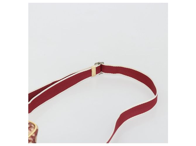 Borsa a tracolla Christian Dior Trotter Canvas PVC Rosso Argento Auth 185951 - vista 14