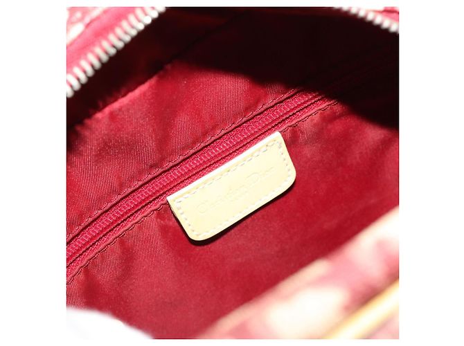 Borsa a tracolla Christian Dior Trotter Canvas PVC Rosso Argento Auth 185951 - vista 20