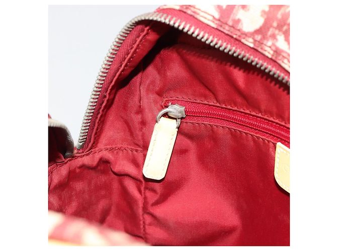 Borsa a tracolla Christian Dior Trotter Canvas PVC Rosso Argento Auth 185951 - vista 23