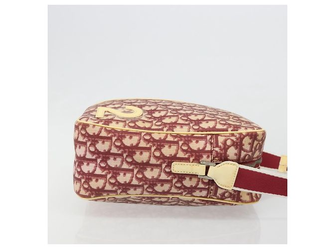 Borsa a tracolla Christian Dior Trotter Canvas PVC Rosso Argento Auth 185951 - vista 3
