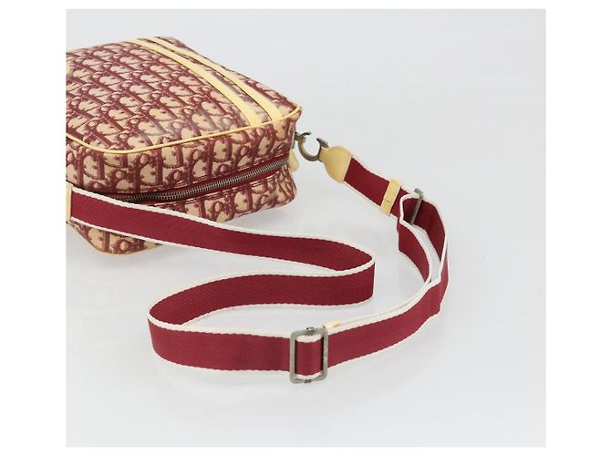 Borsa a tracolla Christian Dior Trotter Canvas PVC Rosso Argento Auth 185951 - vista 7