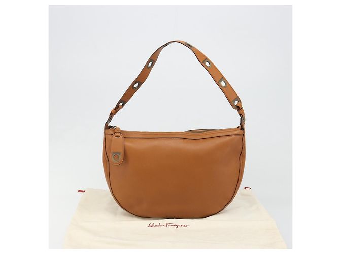 Borsa a tracolla Salvatore Ferragamo in pelle marrone Auth 186806A - vista 12